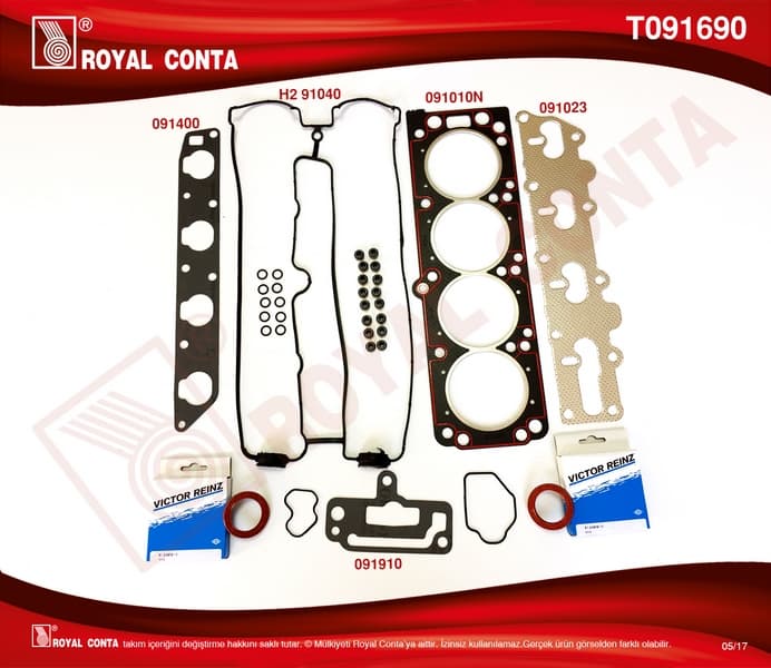 Üst Takım Conta Vectra B 96>02 Astra F 95>98 Omega B 94>99 Vectra A 92>95 2.0 16V X20XEV 136HP Keçeli-Subap Lastikli