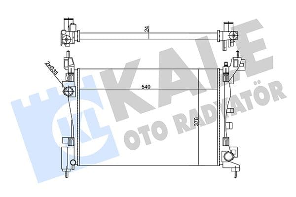 Radyatör Peugeot Bipper-Citroen Nemo-Fiat Fiorino 1.4 08 > MT 24MM Al/mknk 540X378X24