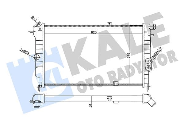 Su Radyatörü Opel Vectra A 1.6I 2.0I 2.0I 16V 1.7D 90-95 Calibra A 2.0I 94-97 MT Ac Nac Mekanik 620x378x34 90443463-90443466