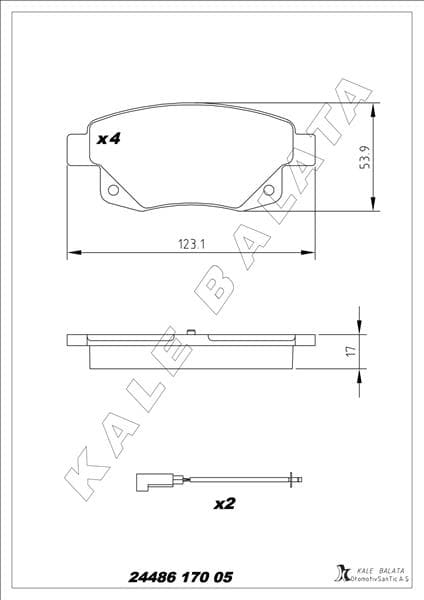 Arka Fren Balatası Transit V347-V348 06>11 Fisli