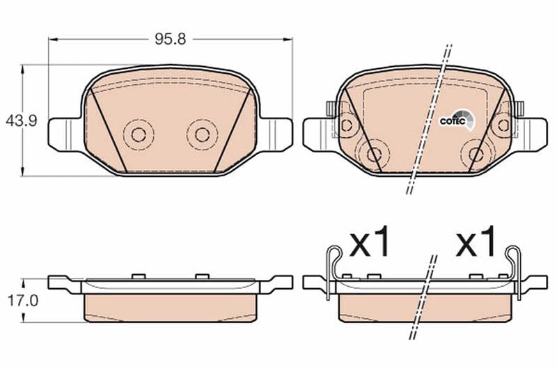 Arka Fren Balatası Fiat 500L 12> 0.9 1.3DMTJ 1.4 1.6D MTJ