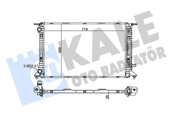 Radyatör Audi A4-A5-Q5 2.0TFSI-1.8TFSI-2.0T Otomatik 720X468X26 Al-PL-BRZ