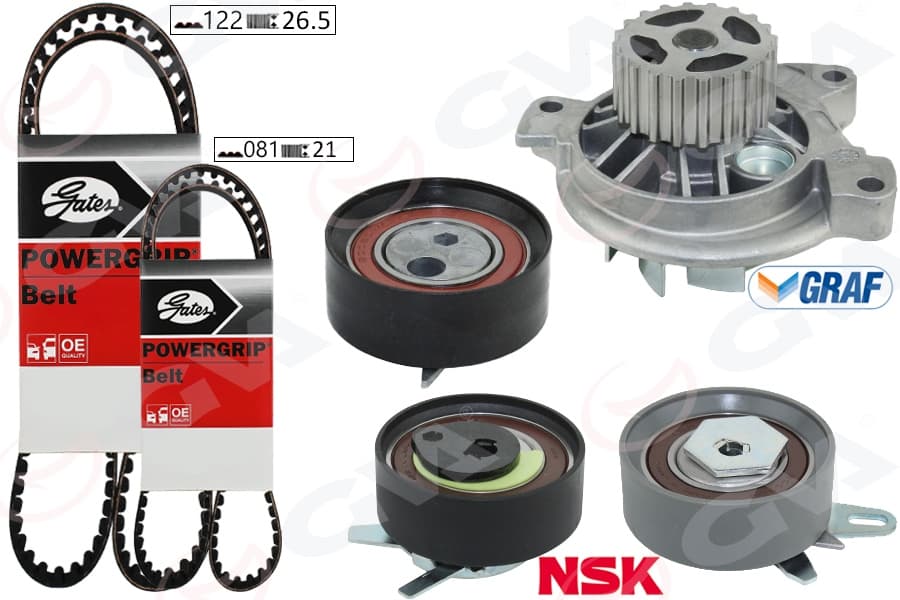 Devirdaimli Triger Seti 122x26.5 -081x21 T4 2.5TDI - LT35 2.5TDI Acv-Anj-Avr
