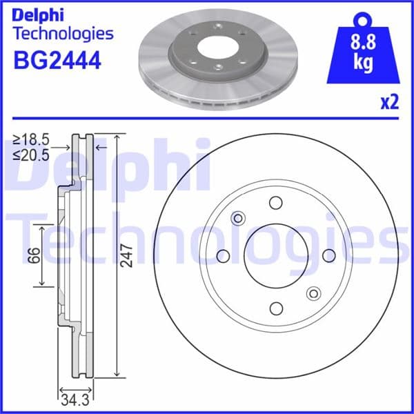 Ön Fren Aynasi P106 I-II 91-02 206 98 >306 93-01 Saxo 96-03 Xsara 97-00 247.5x20.4x4DLxHAVALI