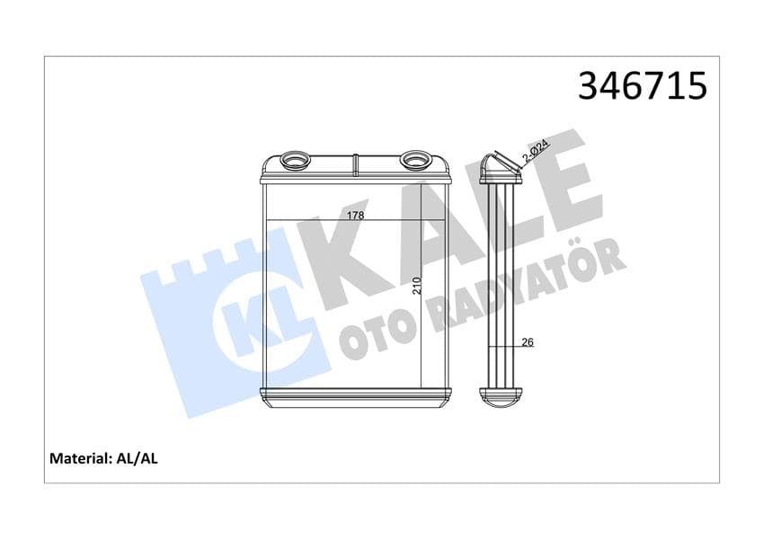 Kalorifer Radyatörü Brazing Laguna II Ac Klimasiz 210x184x26
