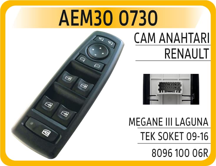 Cam Anahtarı Renault Megane III Laguna Tek Soket 0