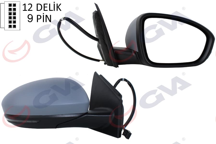 Diş Dikiz Aynasi Sağ Megane 15> Elektrikli İsitmali Sinyalli Sensörlü Astarli Konveks VM-6142EHPSR