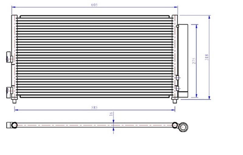 Klima Radyatörü Kondenser Fiat Doblo 01>IDEA 04>PUNTO 03> Lancia Ypsilon 06>11 1.2 1.3JTD 1.4 1.9JTD