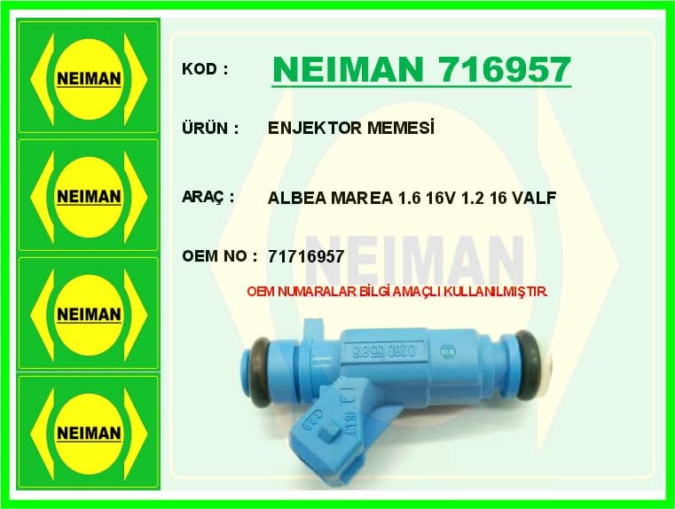 Enjektör Memesi Albea Marea 1.6 16V 1.2 16 Valf
