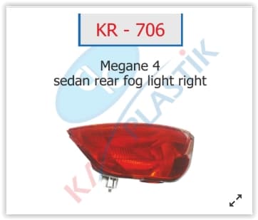 Arka Sis Far Lambasi Sağ MGN 4 Sedan Model