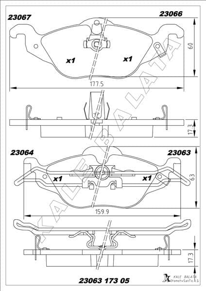 Ön Fren Balatası Astra G 1.2-1.4-1.6-1.7D-1.8-2.0D 98-05 Zafira 1.8-2.0D 16V 98-05
