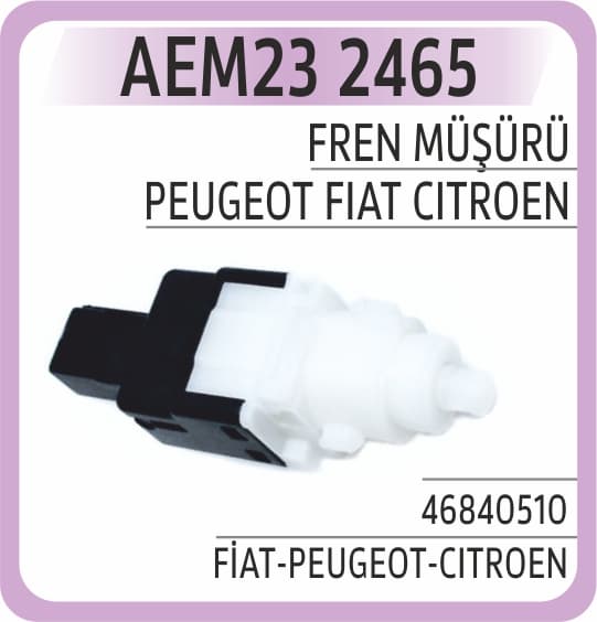 Fren Pedal Müşürü Albea-Linea-Doblo-Punto-500-Bravo-Ducato 2001 > 2 Fişli Siyah-Beyaz 46840510