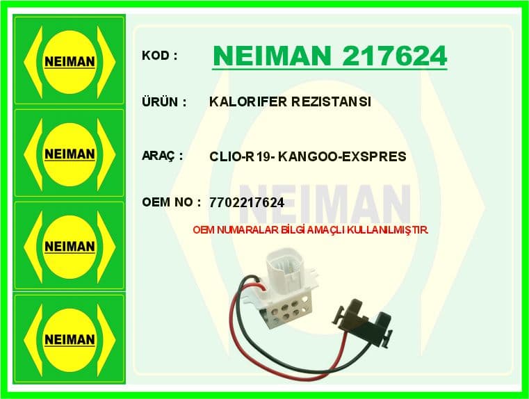 Kalorifer Rezistansi Clio-R19- Kangoo-Exspres