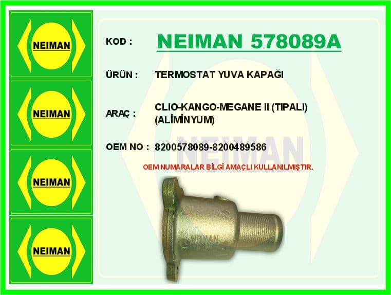 Termostat Yuva Kapağı Clio-Kango-Megane II Tipali Aliminyum