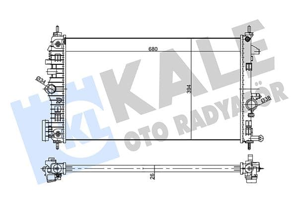 Su Radyatörü Brazing Opel İnsignia A 09>17 Otomatik 1.6 Cdti - 2.0 Cdti B16DTH-DTJ-B20DTH