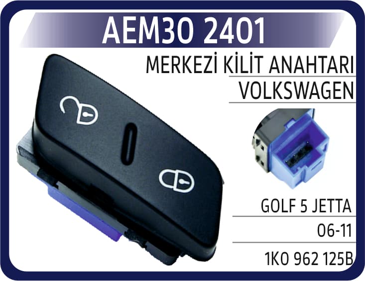 Merkezi Kilit Anahtarı VW Golf 5 / Jetta 06-11