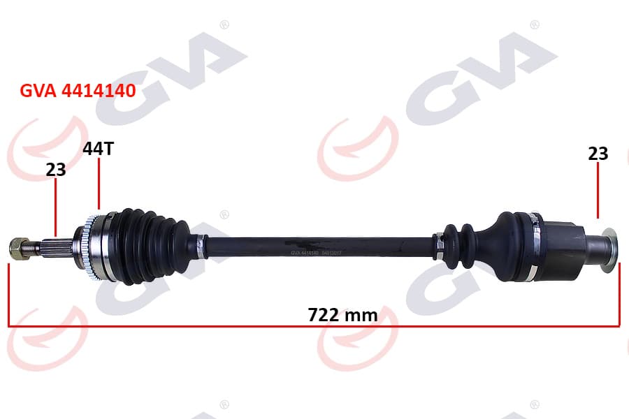 Komple Aks Sağ Clio 2-Kangoo 2 1.5 dCi 02> Abs Li 724mm 44DİŞ Kalın Freze