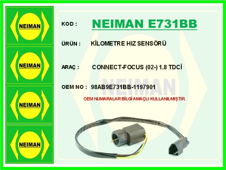 Kilometre Hiz Sensörü Ford Connect-Focus 02- 1.8 TDCi