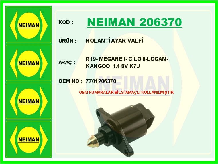 Rolanti Ayar Valfi R19- Megane I- Cilo II-Logan-Kangoo 1.4 8V K7J