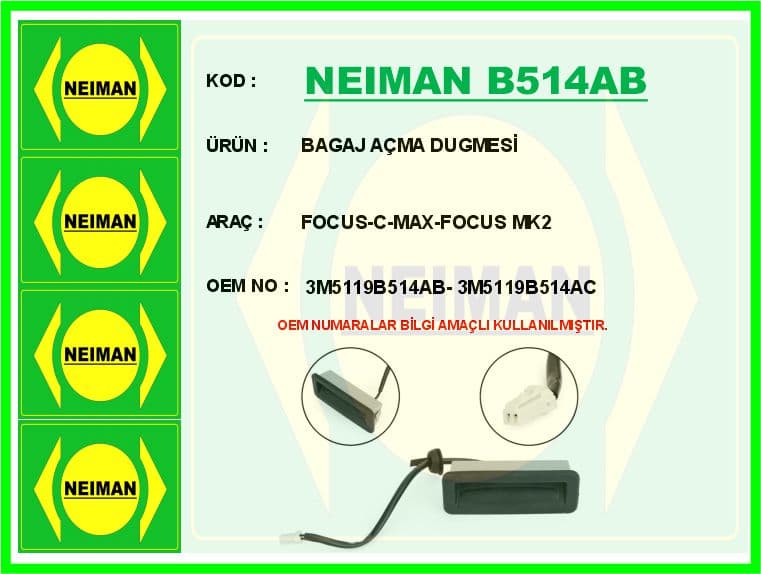Bagaj Açma Dugmesi Focus-C-Max-Focus MK2