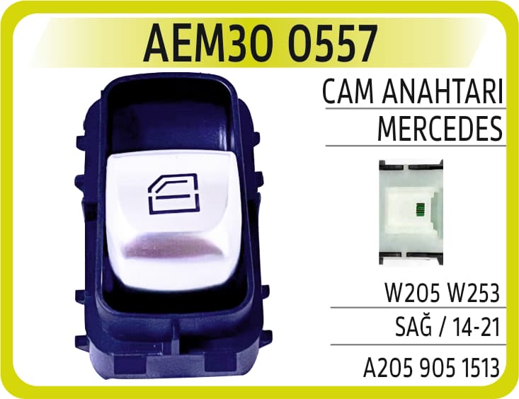 Cam Açma Salteri Tekli. Bej 8R73 Mercedes W205 X253