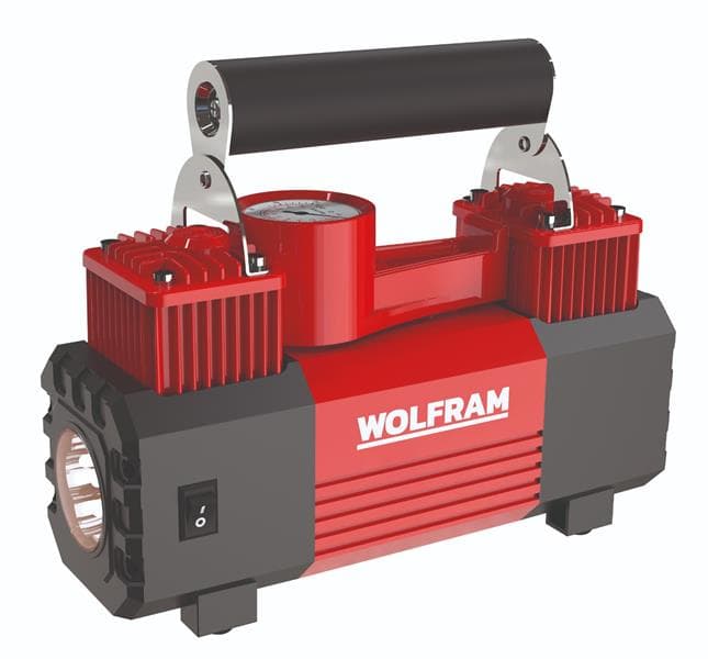 Hava Kompresörü Çift Piston Led Aydinlatma 12 Volt 300 Watt Çantali