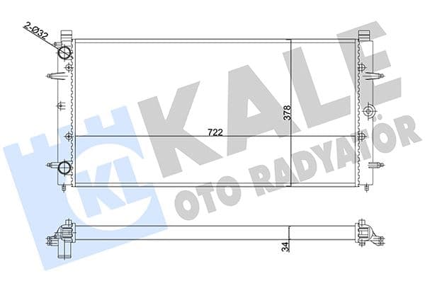 Su Radyatörü VW Transporter IV 1.8 1.9D-TD 2.4 2.5TDI 92-03 MT Ac Nac Mekanik 722x378x32 701121253K-701121253M