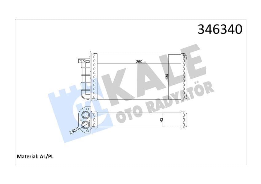 Kalorifer Radyatörü Bravo 95-01 Brava 95-01 Marea 96-02 250x140x42