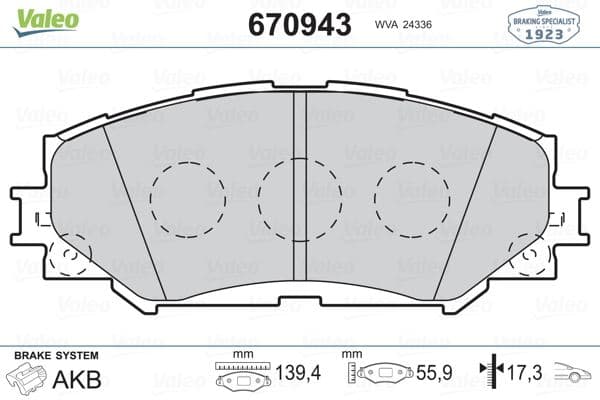 Ön Fren Balata Toyota Auris. Corolla 1.6L 1ZR-Fe ZRE151 07-11 / 1.33L 1NR-Fe NRE150 6 Vites 10-12