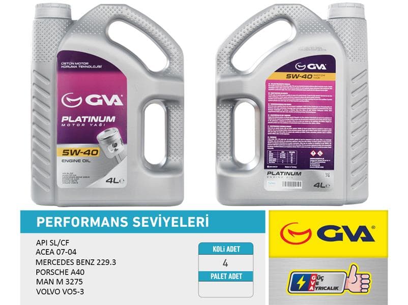 Motor Yağı 5W40 4 LT Platinum Tam Sentetik Api SL/CF