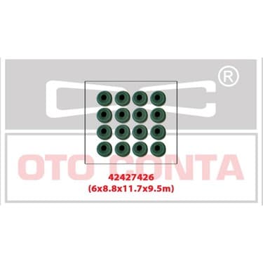 Subap Lastiği Viton 16 Ad 6x8.8x12.2x9.7mm Clio II-III 1.2 16V-1.5DCI-KNG 1.5 dCi-P106-P206-P307