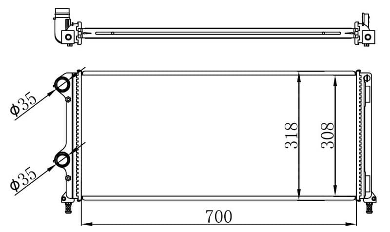 Radyatör Doblo 1.9 JTD-1.3MTJ Mek Ac Klimasiz 700x305x38 -46807378