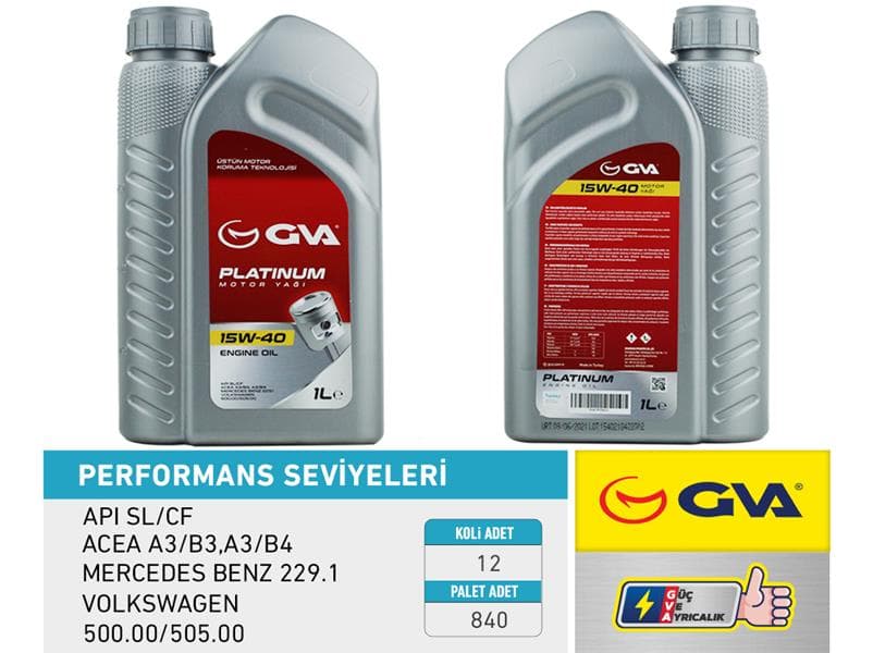 Motor Yağı 15W40 1 LT Platinum Mineral Api SL/CF