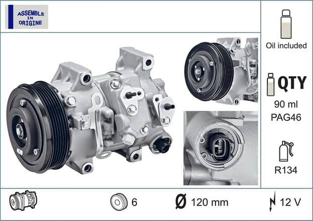 Klima Kompresörü Sifir Ürün Toyota Auris. Corolla 1.6L 1ZRFE ZRE151 07-12 / Avensis 1.6L 1ZRFAE ZR T270 09-18 / Verso 1.6L 1ZRFAE