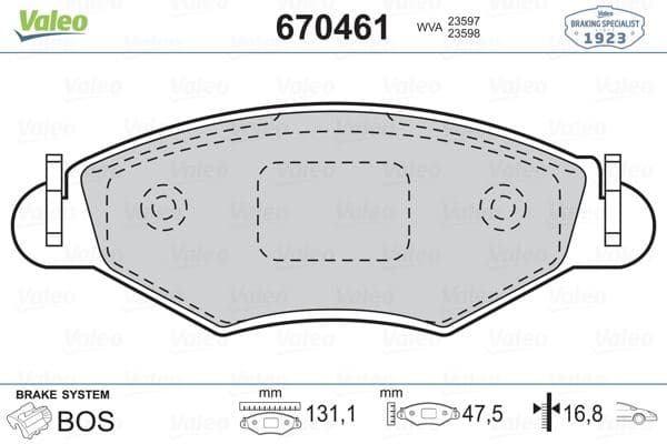 Ön Fren Balatası Peugeot P206 1.4 1.6 09/98> P306 1.4 1.6 5/93>