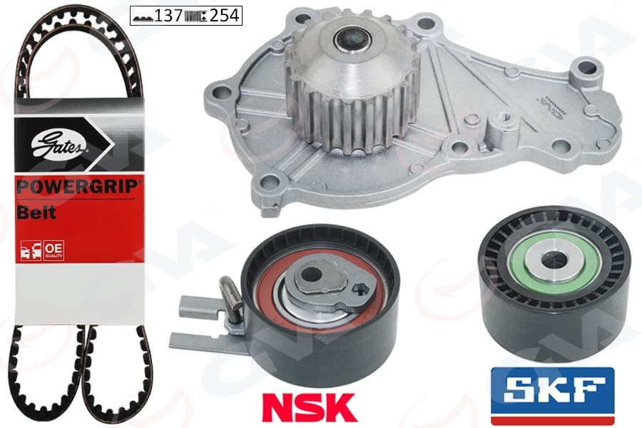 Devirdaimli Triger Seti 137x254 P206-P207-P307-P308-P407-P3008-Expert-Partner-Berlingo-Jumpy-C2-C3 -C4-C5-Xsara-Focus II-Fiesta V-VI Volvo S40-C30-V50-Fiat Scudo EURO4 1.6 HDi-TDCi