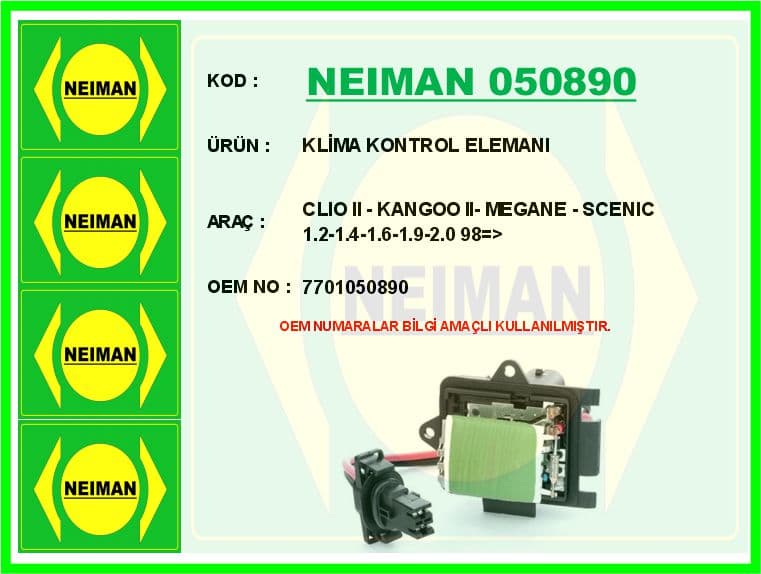 Klima Kontrol Elemanı Clio II - Kangoo II- Megane - Scenic 1.2-1.4-1.6-1.9-2.0 98 >