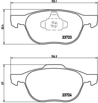 Ön Balata Focus 04>18 Cmax 07>19 Kuga I -II 08>14 Volvo V40 19> C30 06>12 S70 08>13S40 04>12 V50 04>12 Mazda 3 03>09 5 05>09