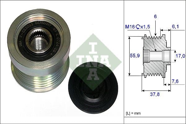 Alternatör Rulmanı Volvo C70 98-05 S40 2.4 04 >S60 01 > S80 98-06 S70 V70 XC70 XC90 535001910
