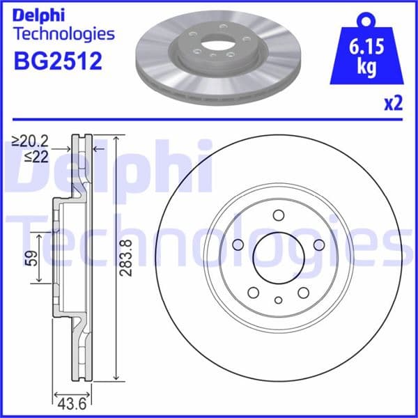Ön Fren Aynasi Opel Combo D 12> Fiat Doblo 10> Egea 16> Alfa Romeo 147 01> 156 97>05 284 X 22 5 Delik Havali