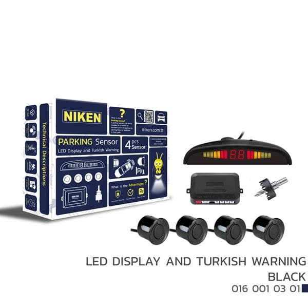 Park Sensörü Led Ekran Ve Turkce Uyari Siyah 22MM