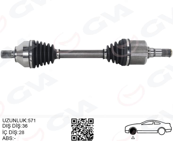 Ön Aks Komple Sol Volvo V40 II 2.0 12> C30 2.0 12> C70 II 2.0 D 08>09 V50 2.0 06>12 Otomatik Şanzıman