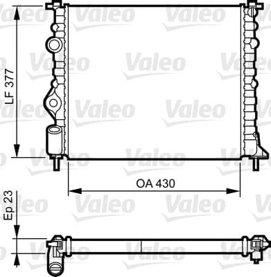 Radyatör Clio II-Logan 04>KNG 01>MGN 96>1.4-1.61.5D-1.9 Al Klimasiz Mek 430x377.5x23