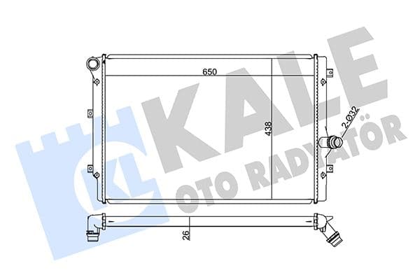 Radyatör Golf V-VI-Jetta III-Passat-Touran 2.0TDI Ac Klimasiz Mek Otom Al/pl/brz 650x438x26