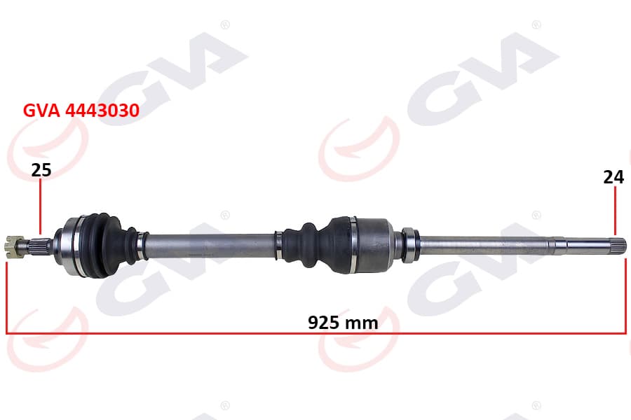 Komple Aks Sağ P307 00>08 Partner-Berlingo 08> C4 04>11 1.4-1.6-2.0 HDi-VTi 24x25x925