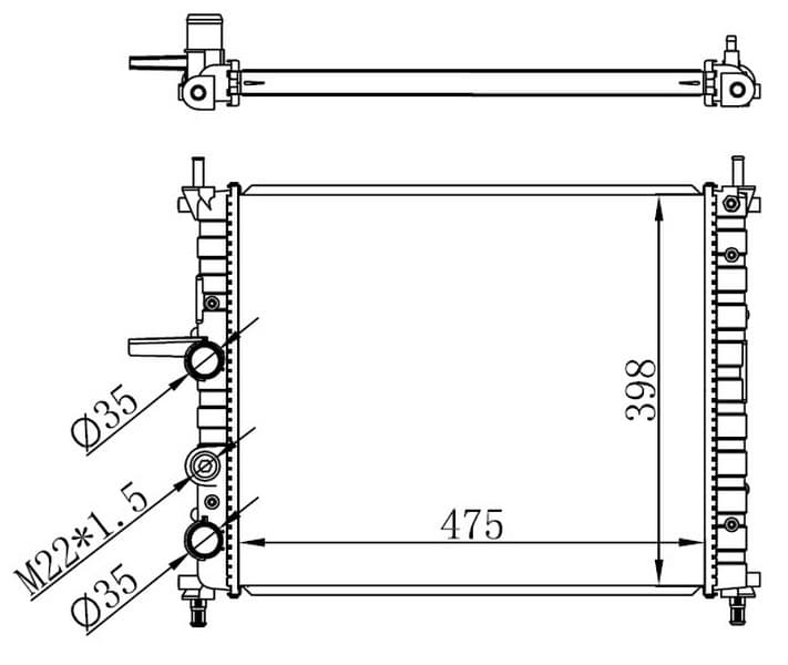 Radyatör Brazing Bravo-Brava-Marea 1.2i-1.4i-1.6i 96 > Mek. 475x395x22
