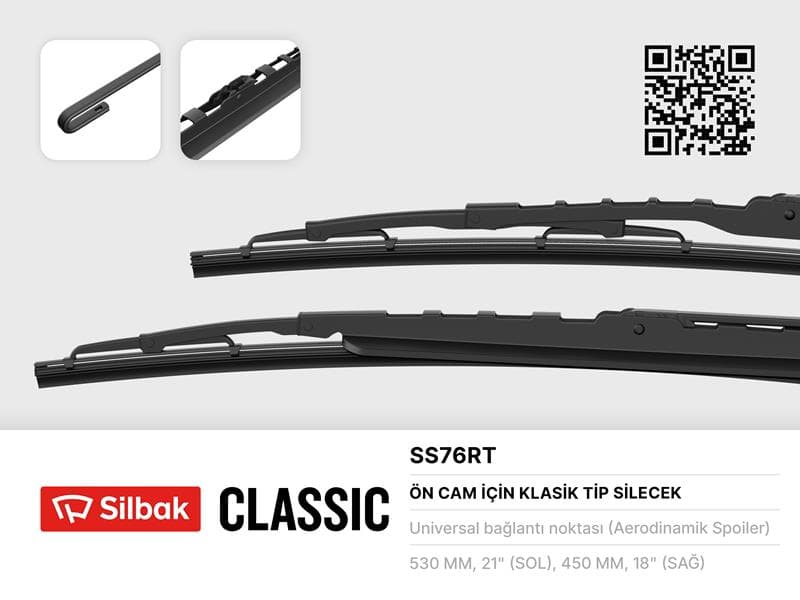 Silecek Süpürgesi 530/450mm Rüzgarlikli Micra Polo III 95-01