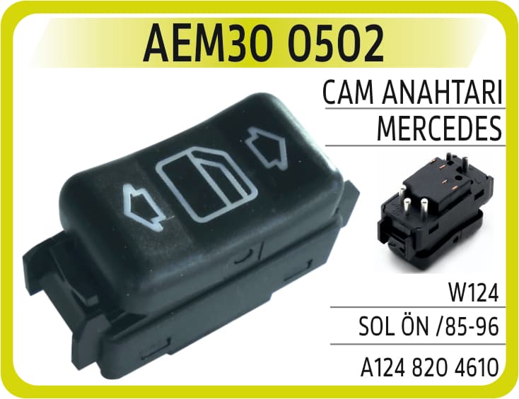 Cam Anahtarı Mercedes W124 Sol Ön /85-96