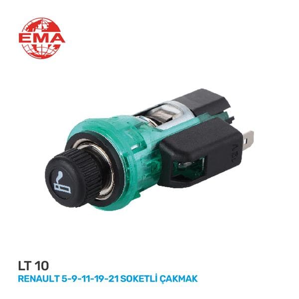 Komple Çakmak Soketli İç Gövde 12V R9-R11-R19-R21-Clio-Kangoo-Megane-İsuzu Pick Up