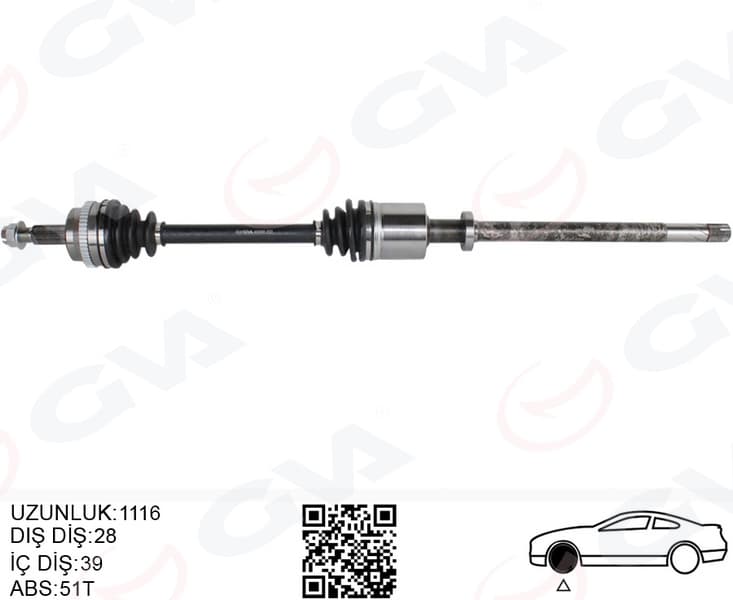 Ön Aks Sağ Renault Master II FD 2.5 dCi Absli 51 Dis 28X39 06-10